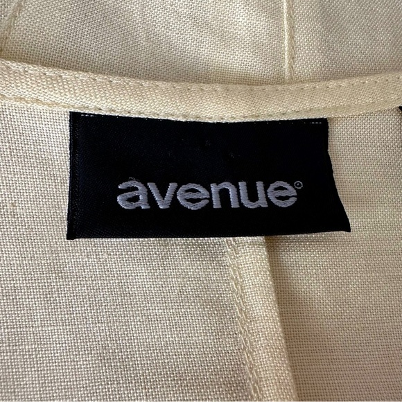 AVENUE Pale Yellow Pintuck Linen Blend Tunic Blouse Mother of Pearl Button Front - Picture 13 of 14
